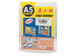 מעמד תצוגה בודד A5 אקרילי (נתלה) עבור דף בודד מעמד תצוגה בודד A5 אקרילי (נתלה) עבור דף בודד